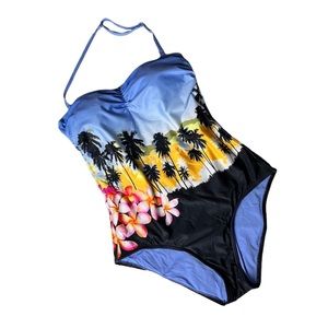 Jag Tropical Floral One Piece Swimsuit with Adjustable Removable Straps